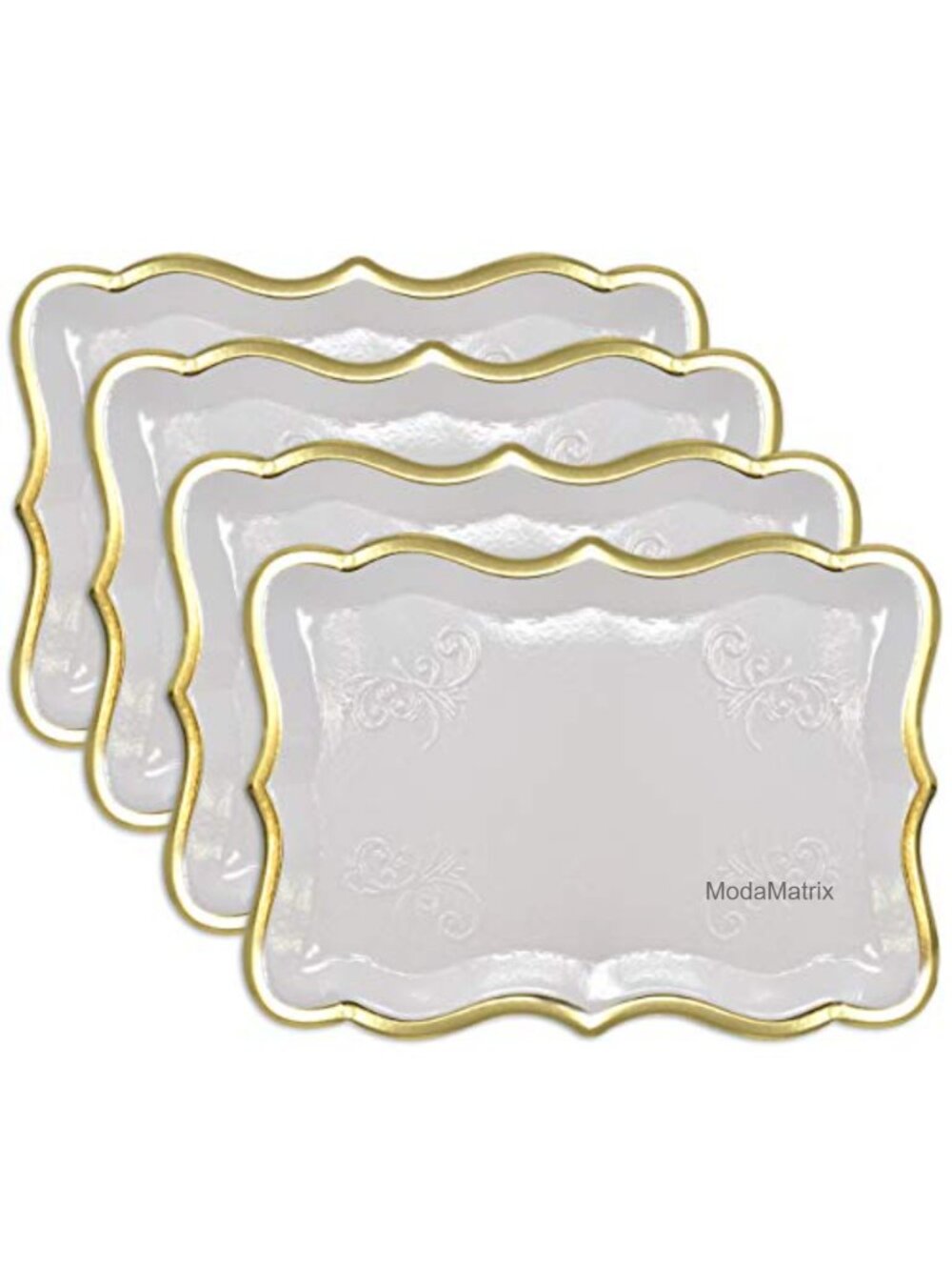 Gold Foil Rim Disposable Display Trays 10 Pack 9x13 Inch Cardboard Platters